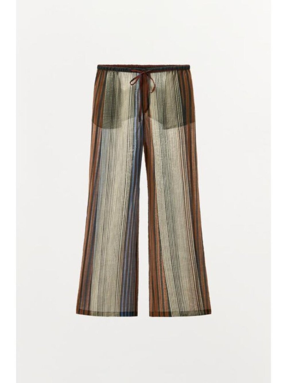 ZARA ZW COLLECTION STRIPED PAJAMA PANTS - Picture 1 of 7